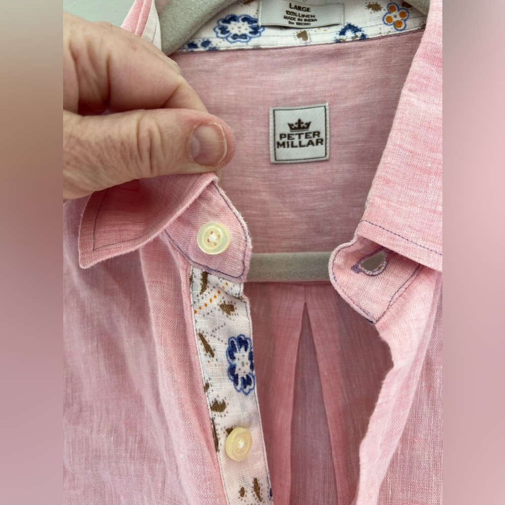 Peter Millar Pink Casual Button Down Shirt